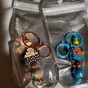 Cupcake Keychain Set - Blue and Brown